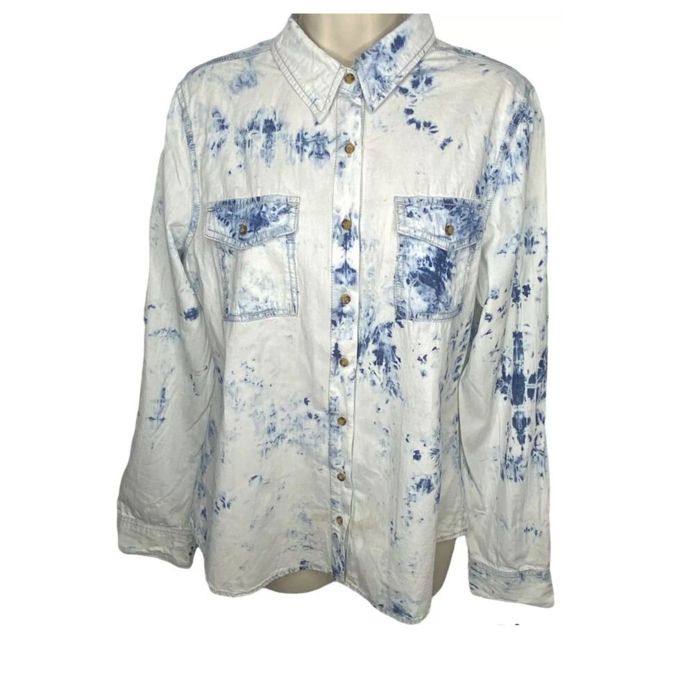 Women's Vanilla Star Tie Dye Button Up Shirt XL